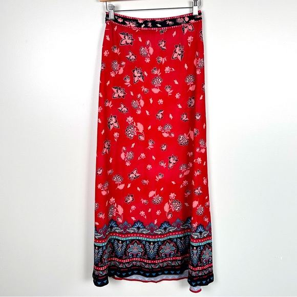 Jealous Tomato Bohemian Maxi Skirt Tie Waist Slit - Picture 6 of 9